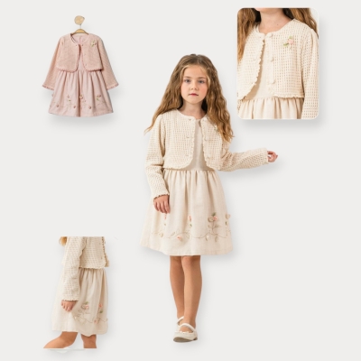 Moon Star Triko Bolerolu Keten Elbise 2-5 Y.