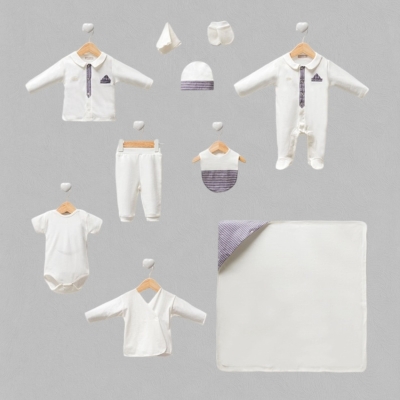 Cassiope çizgili Garnili Onlu Zıbın Kutulu