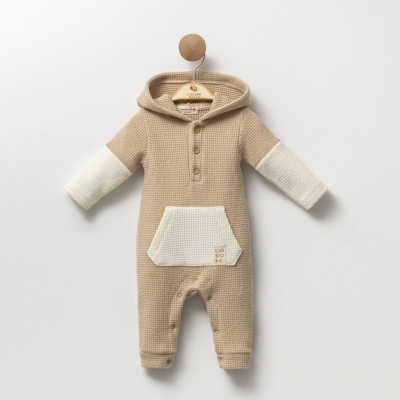 Cassiope Kanguru Cepli Kapşonlu Erkek Tulum 3-6-9 Ay