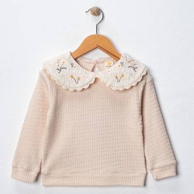 İstasyon Yakası Dantelli Kız Sweat 2-5 Y.