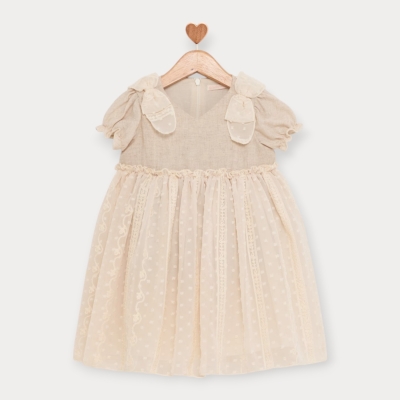 Baby Rose Keten Bebe Elbise 1-4 Y.