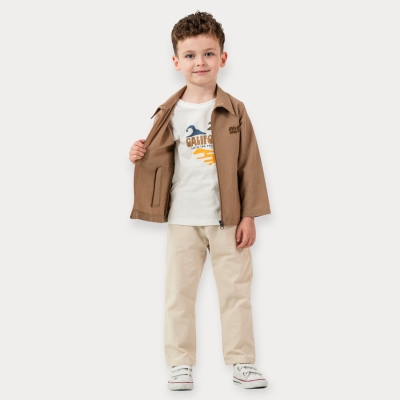 İstasyon Awe Nakışlı Keten Gömlekli Üçlü Erkek Takım 2-5 Y.