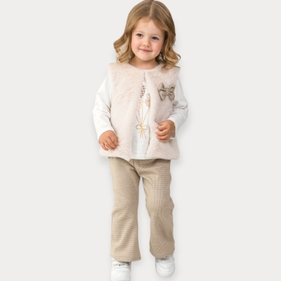 Baby Rose Kazayağı Peluş Yelekli Kız Takım 1-4 Y.