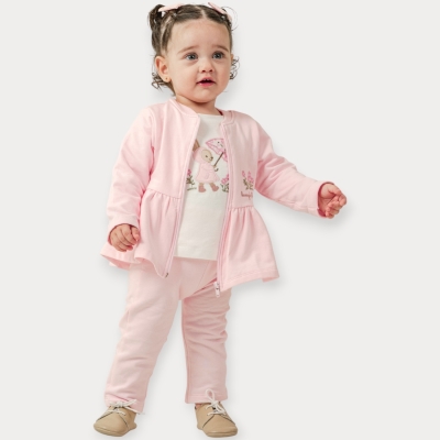 İstasyon Hırkalı Nakışlı Üçlü Takım 6-18 Ay