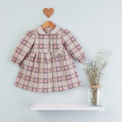 Baby Rose Ekose Bebe Yaka Elbise 9-24 Ay