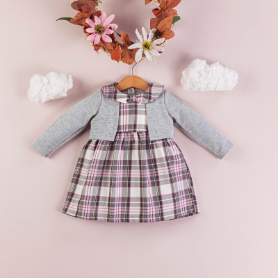 Baby Rose Ottoman Yakalı Ekose Elbise 6-18 Ay