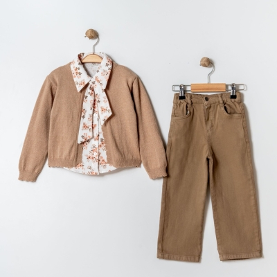 İstasyon Ajurlu Hırka Gömlek Takım 4-7 Y.