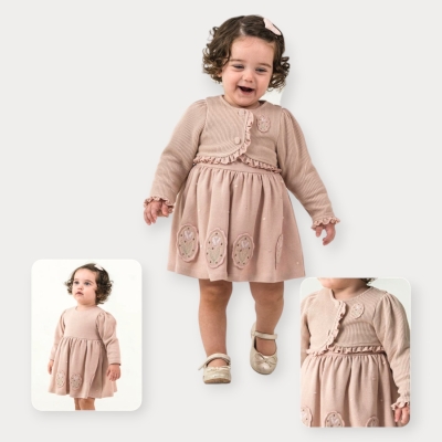 Moon Star Triko Robalı Triko Elbise 9-24 Ay