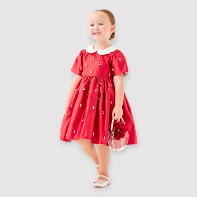 İstasyon İncili Çanta, İncili Mat Saten Elbise 4-7 Y.