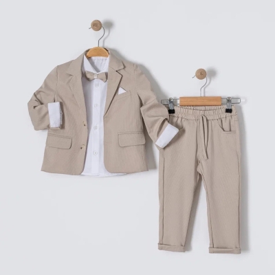 İstasyon Papyonlu Ceketli Üçlü Erkek Takım 2-5 Y.