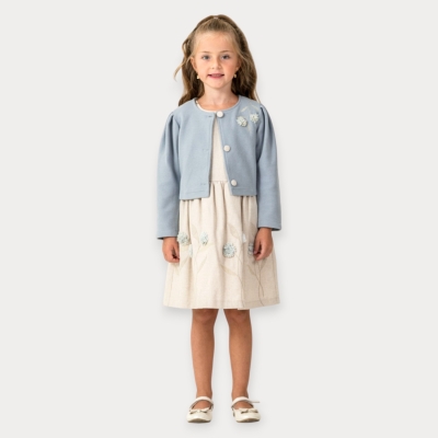 Moon Star Selanik Hırkalı Çiçekli Elbise 5-8 Y.