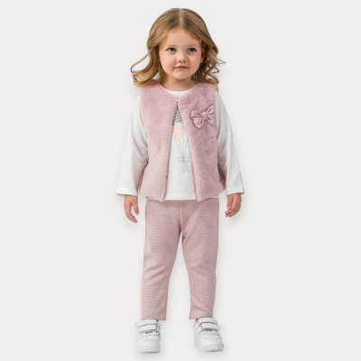 Baby Rose Kazayağı Peluş Yelekli Kız Takım 9-24 Ay