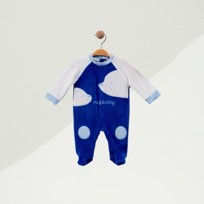 Cassiope Kutup Ayısı Nakışlı Kadife Tulum 3-6-9 Ay