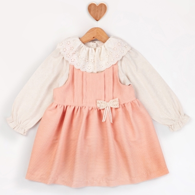 Baby Rose Yakası Dantelli Jile, Gömlekli Kız Takım 1-4 Y.