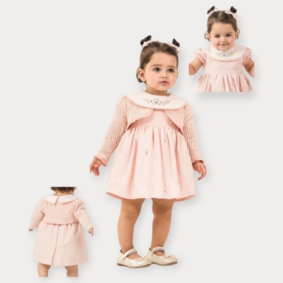 Moon Star Triko Bolerolu Keten Elbise 9-24 Ay