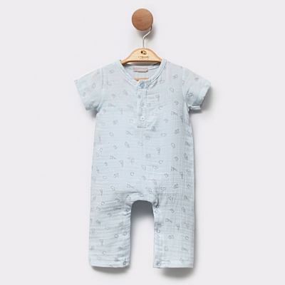 Cassiope Araba Baskılı Müslin Erkek Tulum 3-6-9 Ay