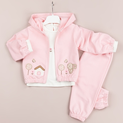 Baby Rose Tavşan Nakışlı Eşofman Takım 6-18 Ay