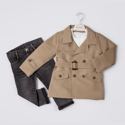 İstasyon Trençkot Üçlü Erkek Takım 2-5 Y.