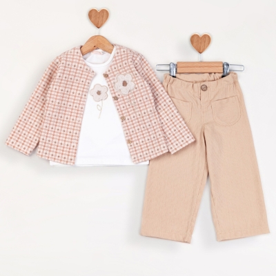 Baby Rose Papatya Nakışlı Pantolonlu Takım 1-4 Y.