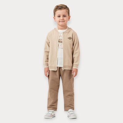 İstasyon Keten Hırkalı Üçlü Erkek Takım 2-5 Y.