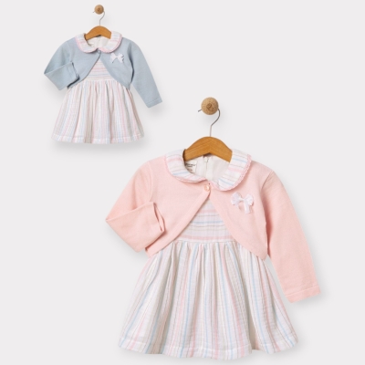 İstasyon Riko Bolerolu Çizgili Elbise 9-24 Ay