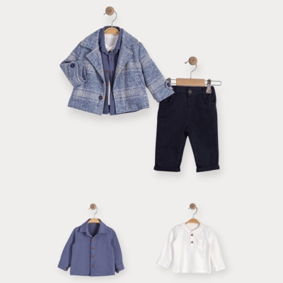 İstasyon Kırçıllı Ceketli Dörtlü Erkek Takım 9-24 Ay