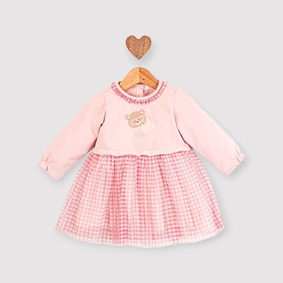 Baby Rose Kazayağı Desenli Tüllü Elbise 6-18 Ay