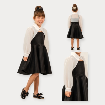 İstasyon Bolerolu Volan Elbise 6-9 Y.