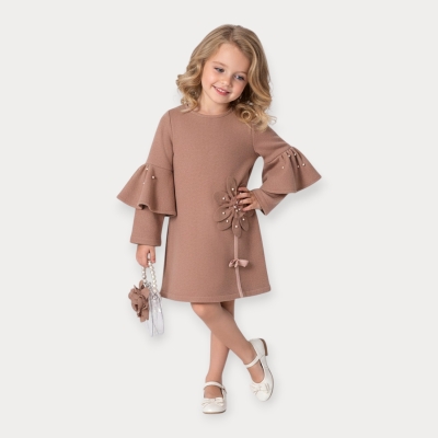 İstasyon Şeffaf Çantalı İnci Çiçekli Elbise 2-5 Y.