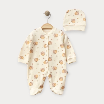 İstasyon Balkabağı Baskılı Erkek Tulum 0-3-6 Ay