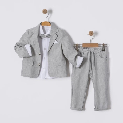 İstasyon Papyonlu Ceketli Üçlü Erkek Takım 2-5 Y.