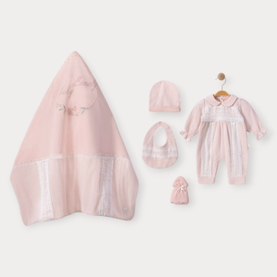 İstasyon Dantelli Kız Beşli  Set (askılı)