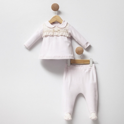 İstasyon çiçek Baskılı Penye Ikili Kız Takım 2-3-6 Ay