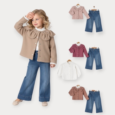 İstasyon İnci Yakalı Hırkalı Üçlü Kız Takım 2-5 Y.