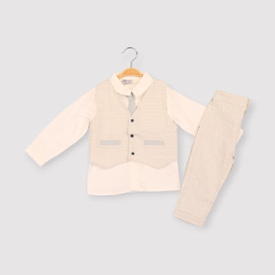 Cassiope çizgili Yelekli Dörtlü Erkek Takım 9 Ay-1-1,5-2-3-4 Y.