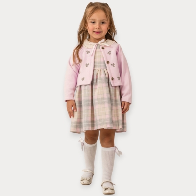 İstasyon Ekose Elbise Hırkalı Takım 3-6 Y.