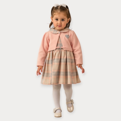 İstasyon Bolerolu Ekose Elbise 9-24 Ay