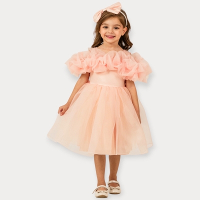 İstasyon Organze Fırfırlı Elbise 4-7 Y.