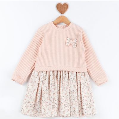 Baby Rose Çıtır Desen Baskılı Elbise 2-5 Y.