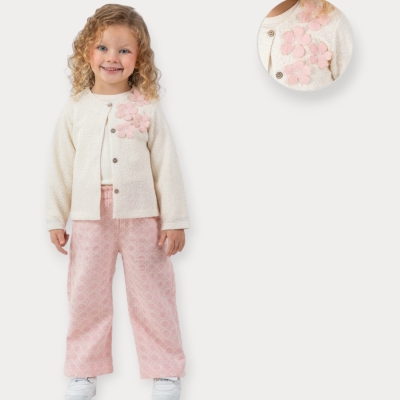 Baby Rose Papatya Nakışlı, Pantolonlu Takım 5-8 Y.