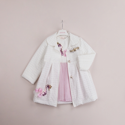 Baby Rose Kuğu Nakışlı Mantolu Takım  1-4 Y/Years