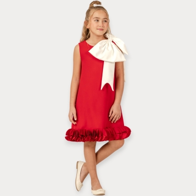 İstasyon Omuz Fiyonklu Çan Elbise 9-12 Y.