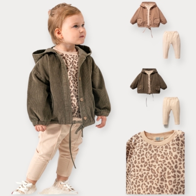 İstasyon Kadife Ceketli Üçlü Kız Takım 9-24 Ay